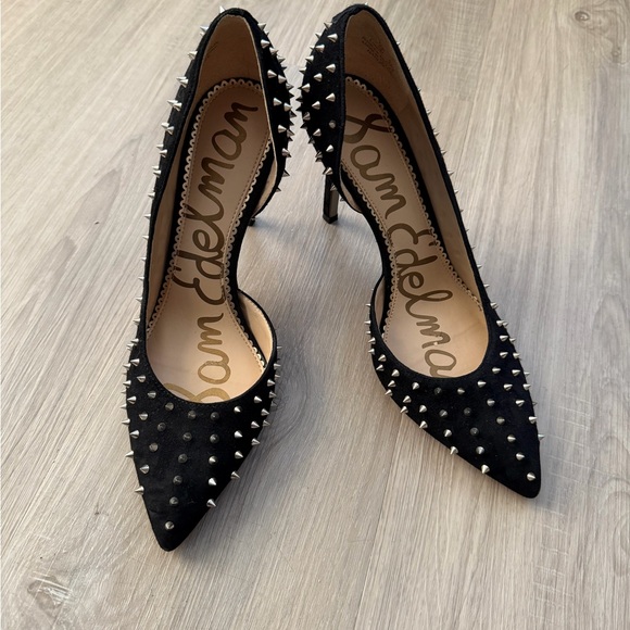 Sam Edelman Shoes - Sam Edelman Hadlee d’Orsay Heels in Black Suede With Studs